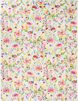 Multicolor 9' x 12' Outdoor Botanical Rectangle Area Rug Weather Resistant for Patio, Deck, Terrace, Balcony, Porch Polypropylene Garden Floral Tropical Carpet for Sale at Rug Engine