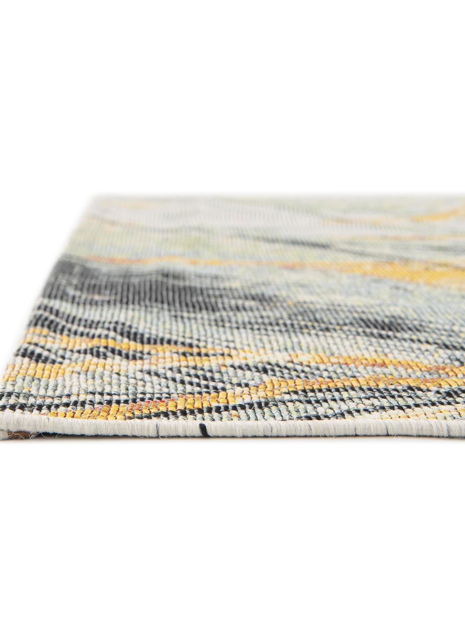 Gray Ivory Yellow 6' 1 x 9' Outdoor Botanical Rectangle Area Rug Weather Resistant for Patio, Deck, Terrace, Balcony, Porch Polypropylene Garden Floral Tropical Carpet for Sale at Rug Engine