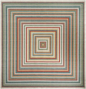 Multicolor 12' x 12' Baja Outdoor Square Area Rug Weather Resistant for Patio, Deck, Terrace, Balcony, Porch 100% Polypropylene Modern Outside Decor for Sale at Rug Engine