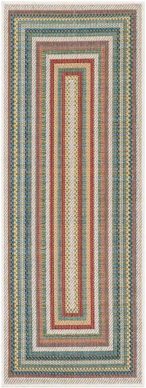 Multicolor 2' x 5' 1 Baja Outdoor Runner Area Rug Weather Resistant for Patio, Deck, Terrace, Balcony, Porch 100% Polypropylene Modern Outside Decor for Sale at Rug Engine