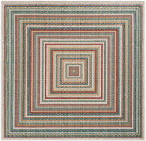 Multicolor 6' 1 x 6' 1 Baja Outdoor Square Rug