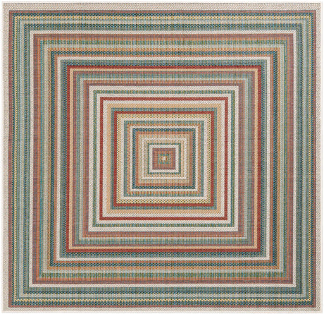 Multicolor 6' 1 x 6' 1 Baja Outdoor Square Rug