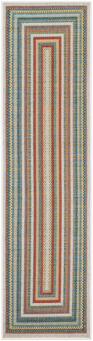 Multicolor 2' x 7' 1 Baja Outdoor Runner Area Rug Weather Resistant for Patio, Deck, Terrace, Balcony, Porch 100% Polypropylene Modern Outside Decor for Sale at Rug Engine