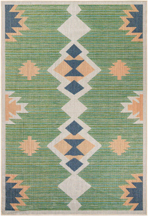 Green 7' 1 x 10' Baja Outdoor Rectangle Rug
