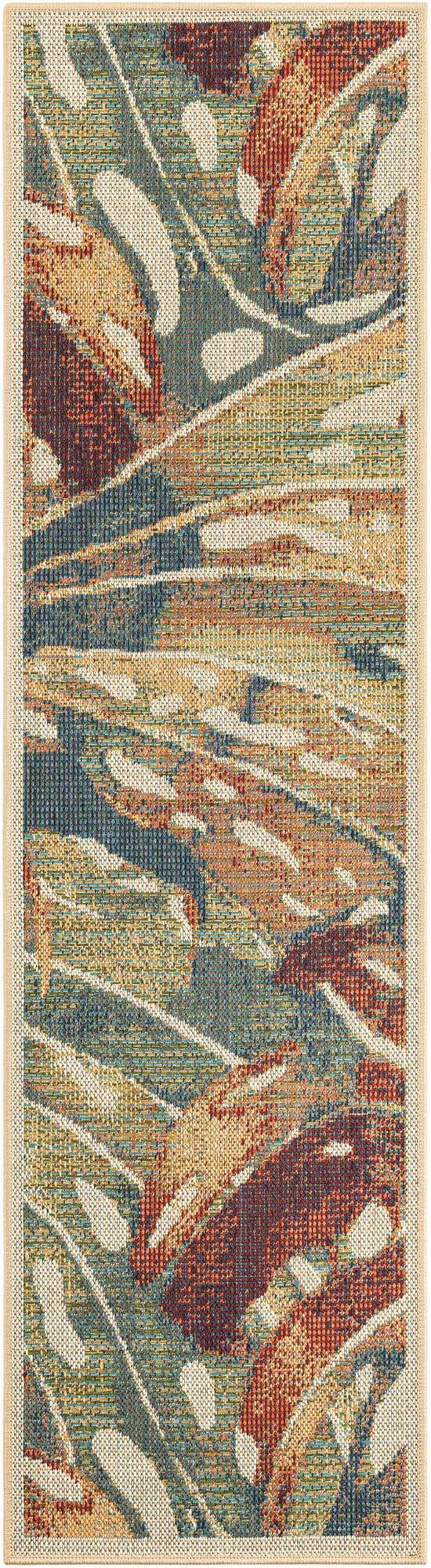 Multicolor 2' x 7' 1 Baja Outdoor Runner Area Rug Weather Resistant for Patio, Deck, Terrace, Balcony, Porch 100% Polypropylene Modern Outside Decor for Sale at Rug Engine
