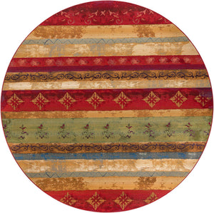 Multicolor 10' x 10' Outdoor Modern Round Area Rug Weather Resistant for Patio, Deck, Terrace, Balcony, Porch 100% Polypropylene Modern Outside Carpet for Sale at Rug Engine