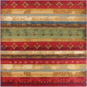 Multicolor 10' x 10' Outdoor Modern Square Area Rug Weather Resistant for Patio, Deck, Terrace, Balcony, Porch 100% Polypropylene Modern Outside Carpet for Sale at Rug Engine