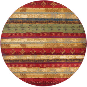 Multicolor 12' x 12' Outdoor Modern Round Area Rug Weather Resistant for Patio, Deck, Terrace, Balcony, Porch 100% Polypropylene Modern Outside Carpet for Sale at Rug Engine