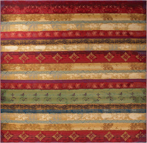 Multicolor 12' x 12' Outdoor Modern Square Area Rug Weather Resistant for Patio, Deck, Terrace, Balcony, Porch 100% Polypropylene Modern Outside Carpet for Sale at Rug Engine