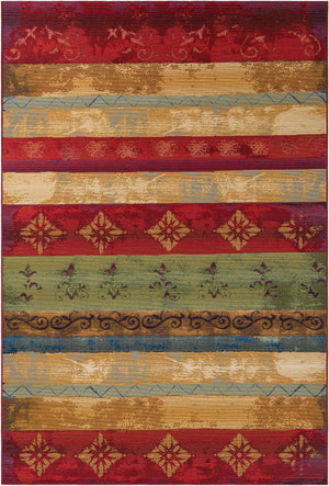 Multicolor 6' 1 x 9' Outdoor Modern Rectangle Area Rug Weather Resistant for Patio, Deck, Terrace, Balcony, Porch 100% Polypropylene Modern Outside Carpet for Sale at Rug Engine