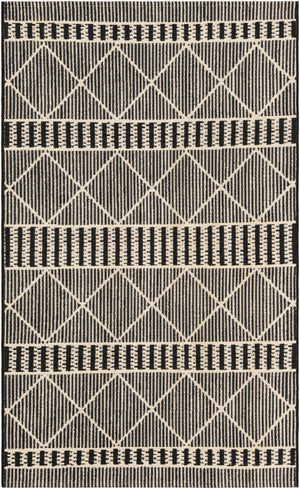 Black 3' 3 x 5' 3 Outdoor Trellis Rectangle Area Rug Weather Resistant for Patio, Deck, Terrace, Balcony, Porch