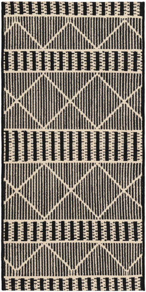 Black 2' x 4' 1 Outdoor Trellis Runner Rug