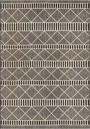 Black 7' 1 x 10' Outdoor Trellis Rectangle Area Rug Weather Resistant for Patio, Deck, Terrace, Balcony, Porch Geometric Design Water Safe Outside Carpet for Sale at Rug Engine