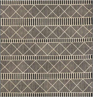 Black 7' 10 x 7' 10 Outdoor Trellis Square Area Rug Weather Resistant for Patio, Deck, Terrace, Balcony, Porch Geometric Design Water Safe Outside Carpet for Sale at Rug Engine