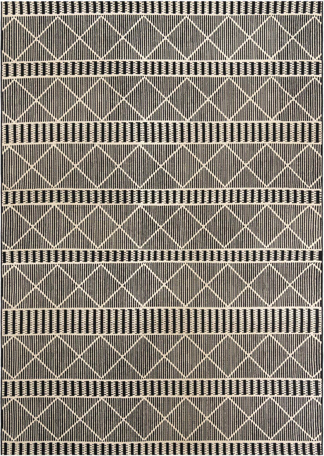 Black 7' 10 x 11' Outdoor Trellis Rectangle Area Rug Weather Resistant for Patio, Deck, Terrace, Balcony, Porch Geometric Design Water Safe Outside Carpet for Sale at Rug Engine