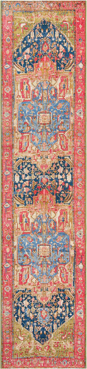 Multicolor 2' 7 x 12' Outdoor Traditional Runner Area Rug Weather Resistant for Patio, Deck, Terrace, Balcony, Porch Classical Design Outside Carpet for Sale at Rug Engine