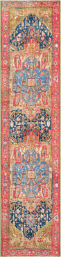 Multicolor 2' 7 x 12' Outdoor Traditional Runner Area Rug Weather Resistant for Patio, Deck, Terrace, Balcony, Porch Classical Design Outside Carpet for Sale at Rug Engine