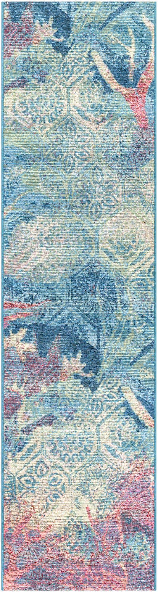 Multicolor 2' x 8' Outdoor Coastal Runner Area Rug Weather Resistant for Patio, Deck, Terrace, Balcony, Porch 100% Polypropylene Coastal Decor Carpet for Sale at Rug Engine