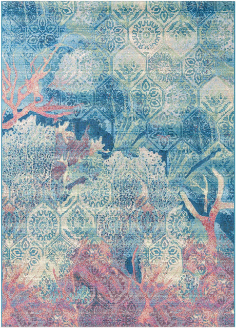 Multicolor 8' x 11' Outdoor Coastal Rectangle Rug