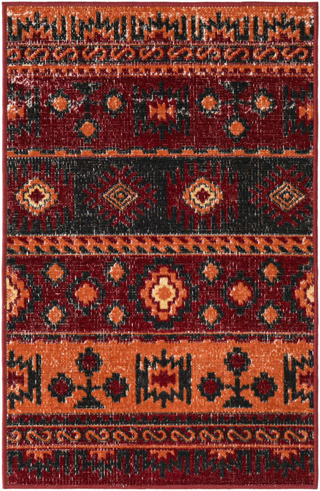 Rust Red 2' x 3' 1 Lucerne Rectangle Area Rug 100% Polypropylene Traditional Classic Easy Clean Carpet for Kitchens, Living Rooms, Bedroom, Office for Sale at Rug Engine