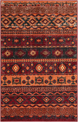 Rust Red 3' 3 x 5' 3 Lucerne Rectangle Area Rug 100% Polypropylene Traditional Classic Easy Clean Carpet for Kitchens, Living Rooms, Bedroom, Office for Sale at Rug Engine