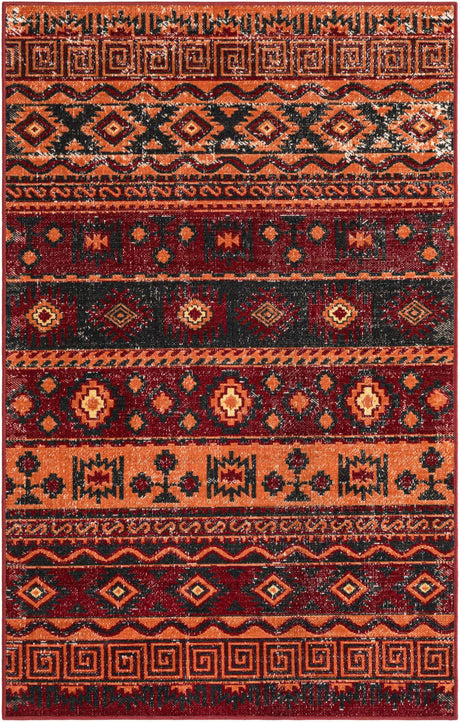 Rust Red 3' 3 x 5' 3 Lucerne Rectangle Area Rug 100% Polypropylene Traditional Classic Easy Clean Carpet for Kitchens, Living Rooms, Bedroom, Office for Sale at Rug Engine