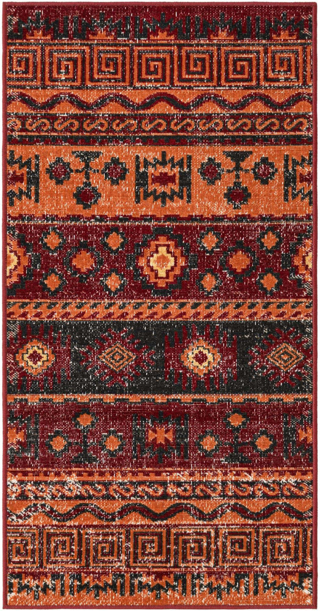 Rust Red 2' x 4' 1 Lucerne Runner Area Rug 100% Polypropylene Traditional Classic Easy Clean Carpet for Kitchens, Living Rooms, Bedroom, Office for Sale at Rug Engine