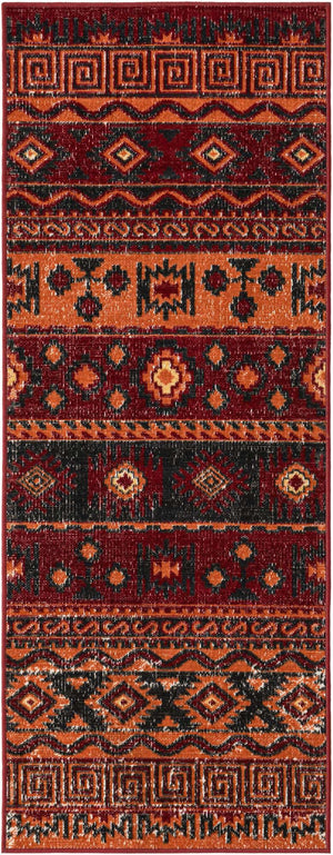 Rust Red 2' x 5' 3 Lucerne Runner Area Rug 100% Polypropylene Traditional Classic Easy Clean Carpet for Kitchens, Living Rooms, Bedroom, Office for Sale at Rug Engine