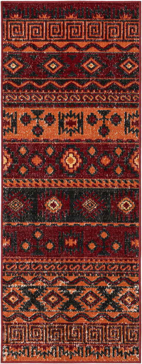 Rust Red 2' x 5' 3 Lucerne Runner Area Rug 100% Polypropylene Traditional Classic Easy Clean Carpet for Kitchens, Living Rooms, Bedroom, Office for Sale at Rug Engine