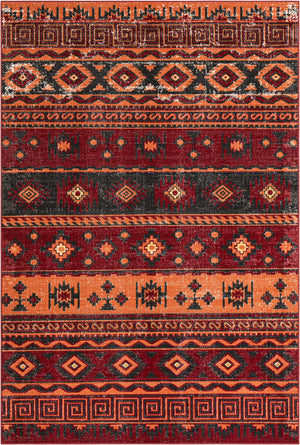 Rust Red 6' 1 x 9' Lucerne Rectangle Area Rug 100% Polypropylene Traditional Classic Easy Clean Carpet for Kitchens, Living Rooms, Bedroom, Office for Sale at Rug Engine