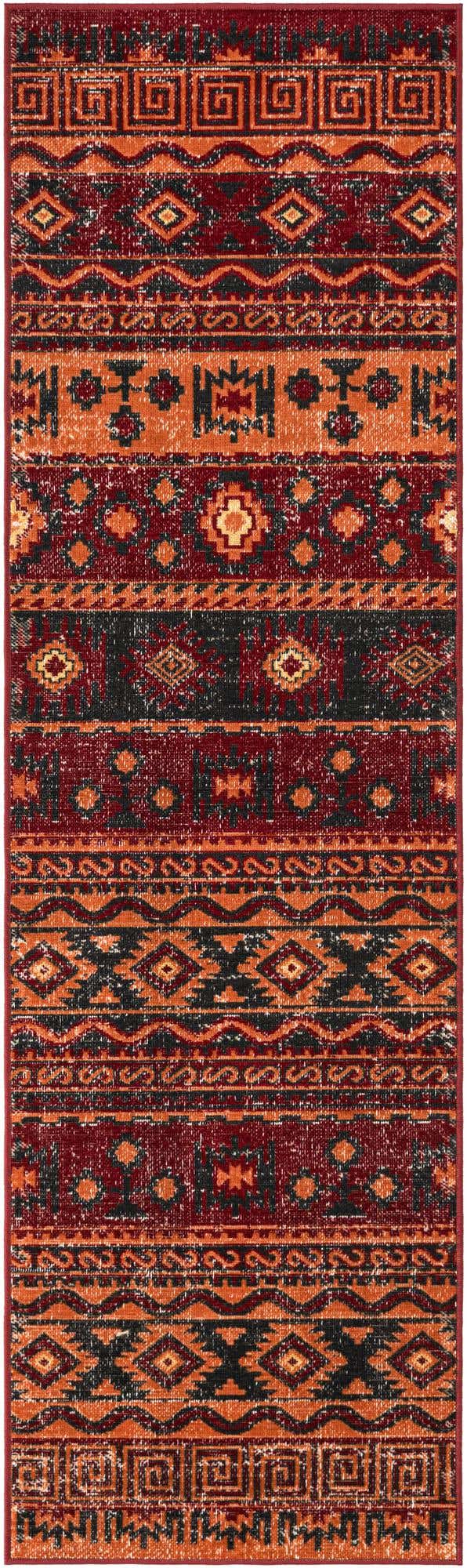 Rust Red 2' x 7' 1 Lucerne Runner Area Rug 100% Polypropylene Traditional Classic Easy Clean Carpet for Kitchens, Living Rooms, Bedroom, Office for Sale at Rug Engine