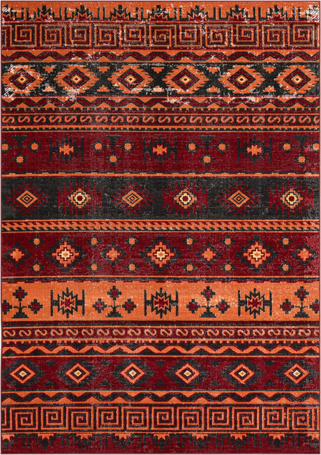 Rust Red 7' 1 x 10' Lucerne Rectangle Area Rug 100% Polypropylene Traditional Classic Easy Clean Carpet for Kitchens, Living Rooms, Bedroom, Office for Sale at Rug Engine