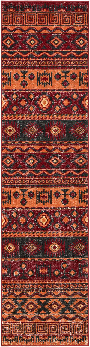 Rust Red 2' x 8' Lucerne Runner Area Rug 100% Polypropylene Traditional Classic Easy Clean Carpet for Kitchens, Living Rooms, Bedroom, Office for Sale at Rug Engine