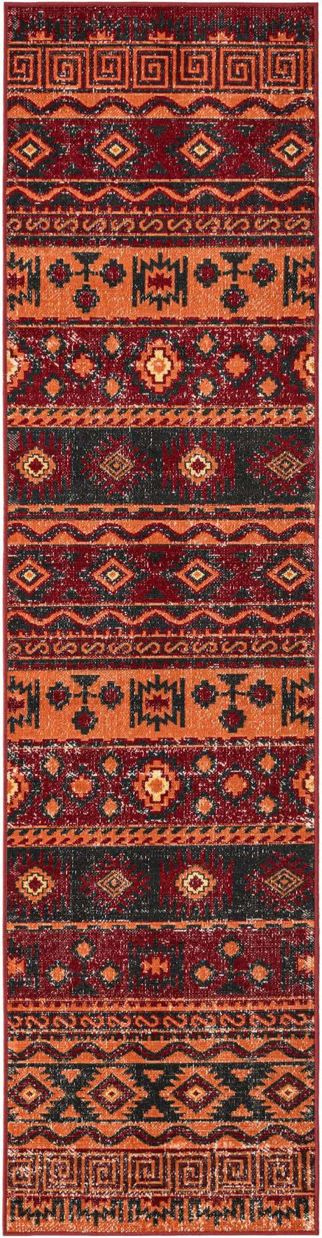 Rust Red 2' x 8' Lucerne Runner Area Rug 100% Polypropylene Traditional Classic Easy Clean Carpet for Kitchens, Living Rooms, Bedroom, Office for Sale at Rug Engine