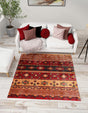 Rust Red 6' 1 x 6' 1 Lucerne Square Area Rug 100% Polypropylene Traditional Classic Easy Clean Carpet for Kitchens, Living Rooms, Bedroom, Office for Sale at Rug Engine