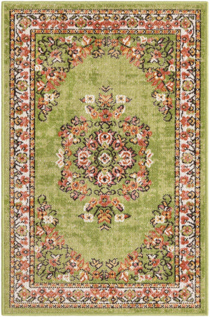 Green 2' x 3' 1 Lucerne Rectangle Area Rug 100% Polypropylene Traditional Classic Easy Clean Carpet for Kitchens, Living Rooms, Bedroom, Office for Sale at Rug Engine