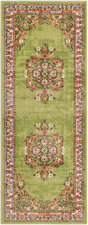 Green 2' x 5' 3 Lucerne Runner Area Rug 100% Polypropylene Traditional Classic Easy Clean Carpet for Kitchens, Living Rooms, Bedroom, Office for Sale at Rug Engine