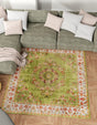 Green 6' 1 x 6' 1 Lucerne Square Area Rug 100% Polypropylene Traditional Classic Easy Clean Carpet for Kitchens, Living Rooms, Bedroom, Office for Sale at Rug Engine