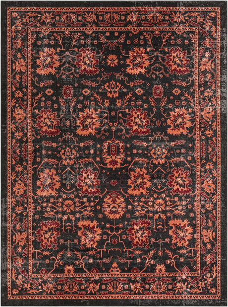 Black 9' 10 x 13' 3 Lucerne Rectangle Area Rug 100% Polypropylene Traditional Classic Easy Clean Carpet for Kitchens, Living Rooms, Bedroom, Office for Sale at Rug Engine
