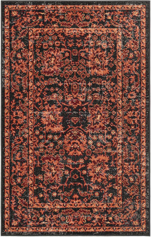 Black 3' 3 x 5' 3 Lucerne Rectangle Area Rug 100% Polypropylene Traditional Classic Easy Clean Carpet for Kitchens, Living Rooms, Bedroom, Office for Sale at Rug Engine