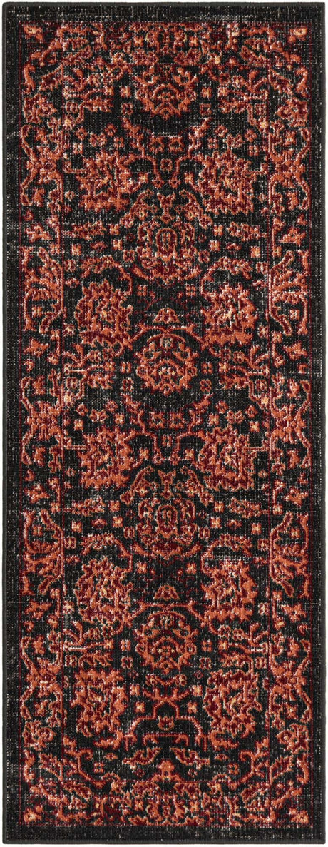 Black 2' x 5' 3 Lucerne Runner Area Rug 100% Polypropylene Traditional Classic Easy Clean Carpet for Kitchens, Living Rooms, Bedroom, Office for Sale at Rug Engine