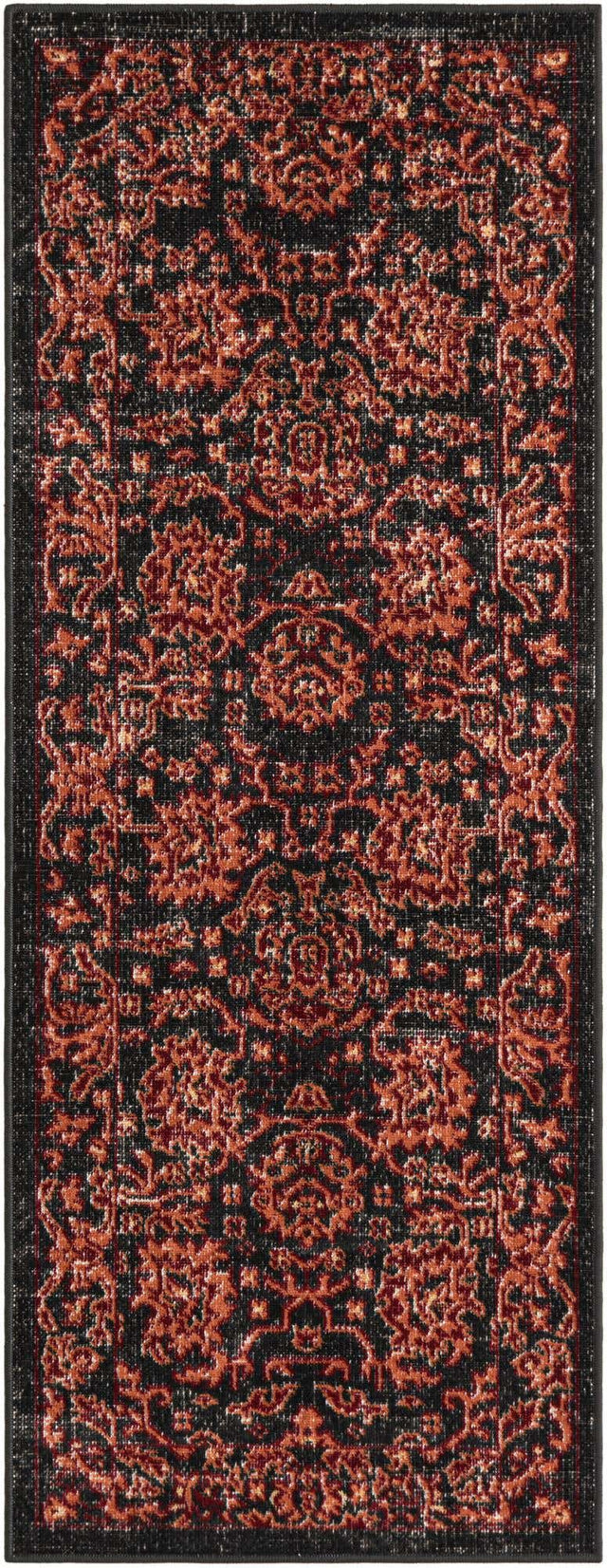 Black 2' x 5' 3 Lucerne Runner Area Rug 100% Polypropylene Traditional Classic Easy Clean Carpet for Kitchens, Living Rooms, Bedroom, Office for Sale at Rug Engine