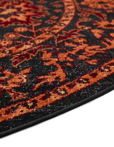 Black 5' 3 x 8' Lucerne Oval Area Rug 100% Polypropylene Traditional Classic Easy Clean Carpet for Kitchens, Living Rooms, Bedroom, Office for Sale at Rug Engine