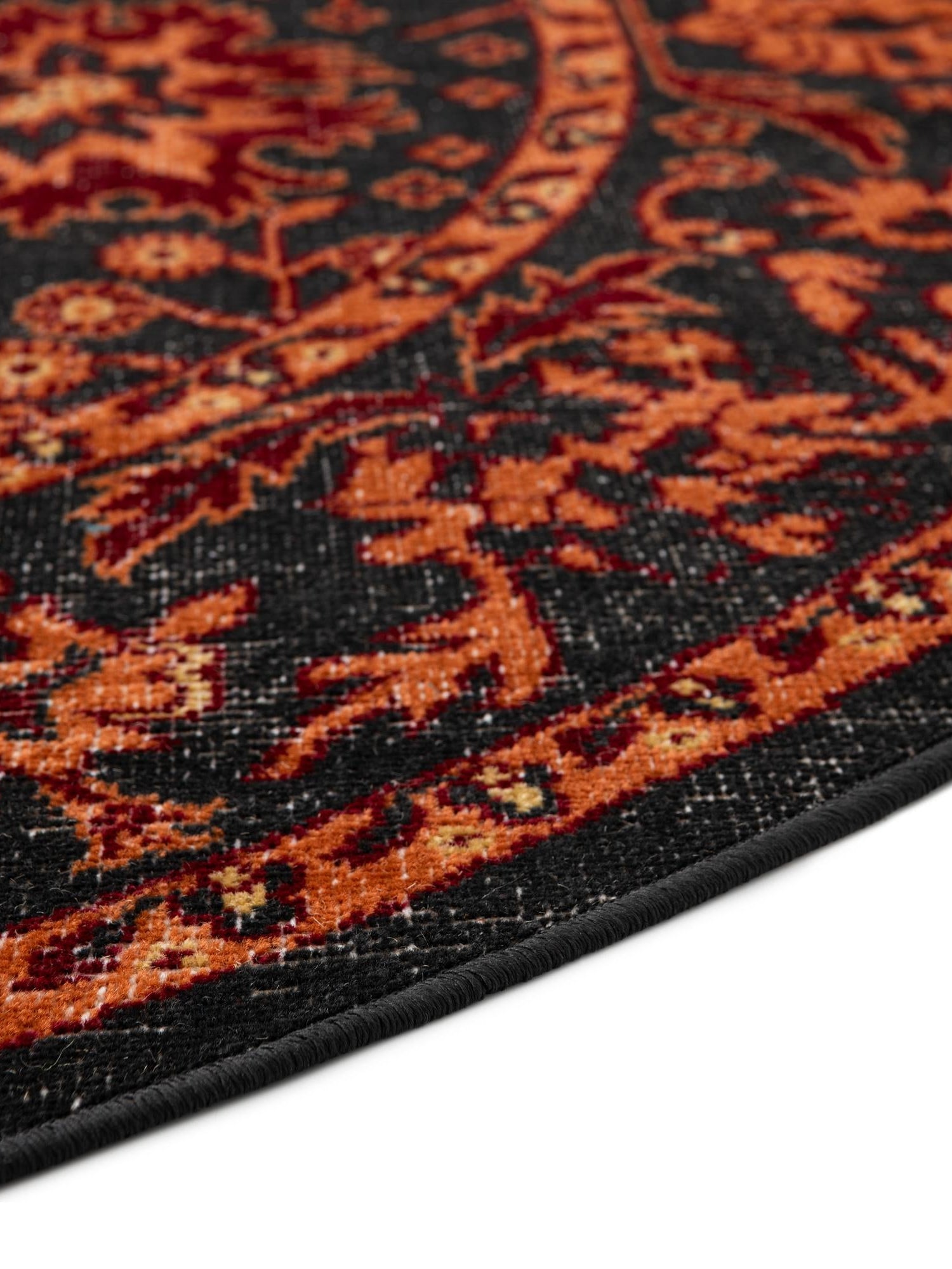 Black 6' 1 x 9' Lucerne Oval Area Rug 100% Polypropylene Traditional Classic Easy Clean Carpet for Kitchens, Living Rooms, Bedroom, Office for Sale at Rug Engine