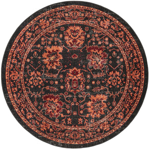 Black 6' 1 x 6' 1 Lucerne Round Area Rug 100% Polypropylene Traditional Classic Easy Clean Carpet for Kitchens, Living Rooms, Bedroom, Office for Sale at Rug Engine
