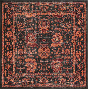 Black 6' 1 x 6' 1 Lucerne Square Area Rug 100% Polypropylene Traditional Classic Easy Clean Carpet for Kitchens, Living Rooms, Bedroom, Office for Sale at Rug Engine