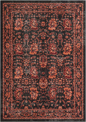 Black 7' 1 x 10' Lucerne Rectangle Area Rug 100% Polypropylene Traditional Classic Easy Clean Carpet for Kitchens, Living Rooms, Bedroom, Office for Sale at Rug Engine