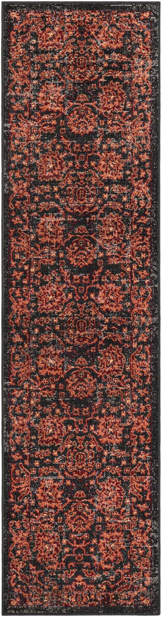 Black 2' x 8' Lucerne Runner Area Rug 100% Polypropylene Traditional Classic Easy Clean Carpet for Kitchens, Living Rooms, Bedroom, Office for Sale at Rug Engine