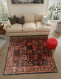 Black 7' 10 x 7' 10 Lucerne Square Area Rug 100% Polypropylene Traditional Classic Easy Clean Carpet for Kitchens, Living Rooms, Bedroom, Office for Sale at Rug Engine