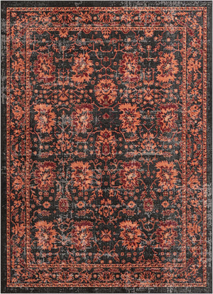 Black 7' 10 x 11' Lucerne Rectangle Area Rug 100% Polypropylene Traditional Classic Easy Clean Carpet for Kitchens, Living Rooms, Bedroom, Office for Sale at Rug Engine